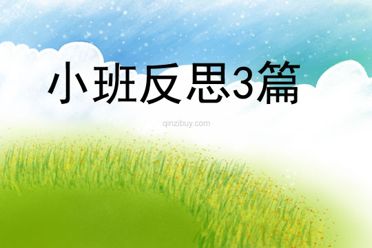 小班反思3篇
