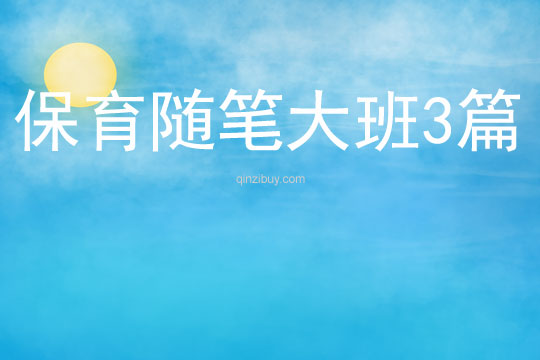 保育随笔大班3篇