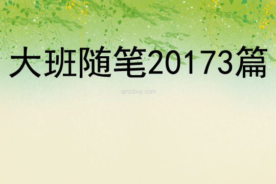 大班随笔20173篇