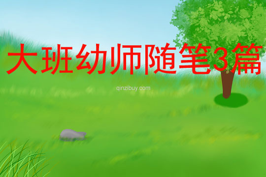 大班幼师随笔3篇