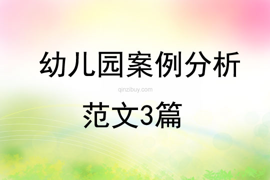 幼儿园案例分析范文3篇