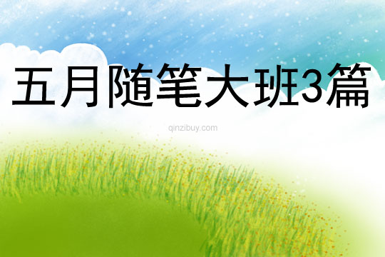 五月随笔大班3篇