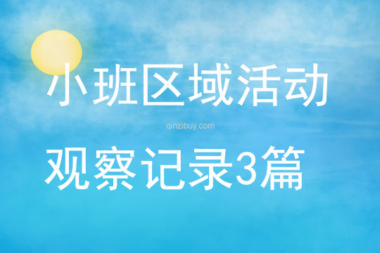 小班区域活动观察记录3篇