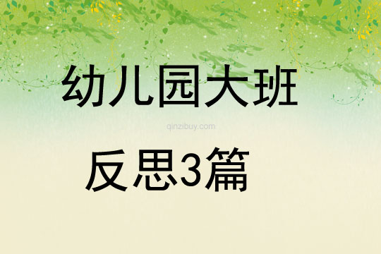 幼儿园大班反思3篇
