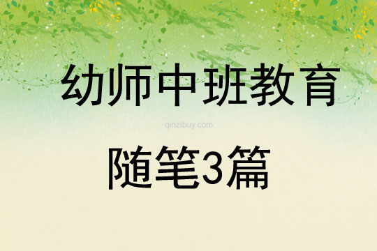 幼师中班教育随笔3篇