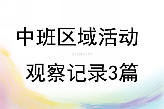 中班区域活动观察记录3篇