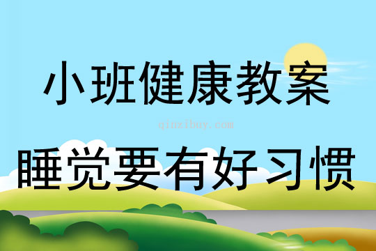 小班健康睡觉要有好习惯教案反思