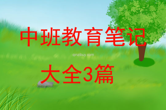 中班教育笔记大全3篇