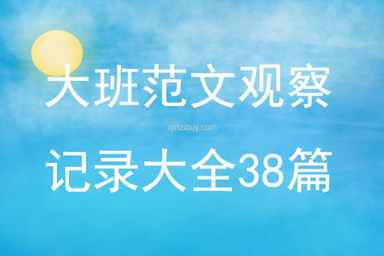 大班范文观察记录大全38篇