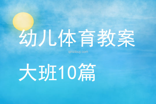 幼儿体育教案大班10篇