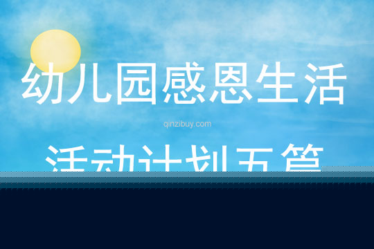 幼儿园感恩生活活动计划五篇