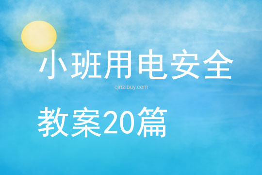 小班用电安全教案20篇
