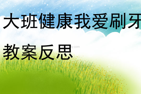 大班健康活动我爱刷牙教案反思