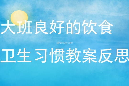 大班健康养成良好的饮食卫生习惯教案反思