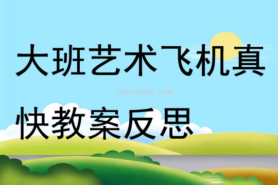 大班艺术飞机真快教案反思