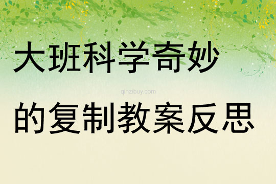 大班科学活动奇妙的复制教案反思