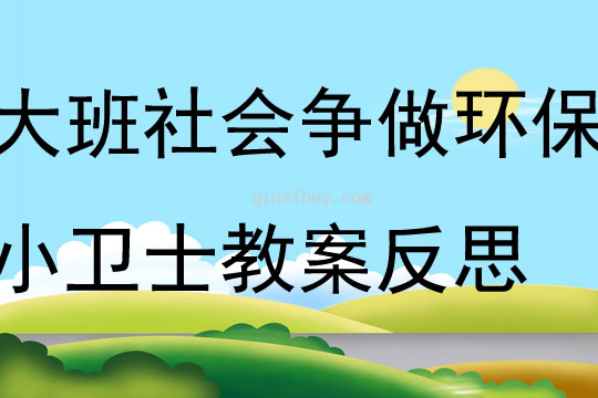 大班社会活动争做环保小卫士教案反思