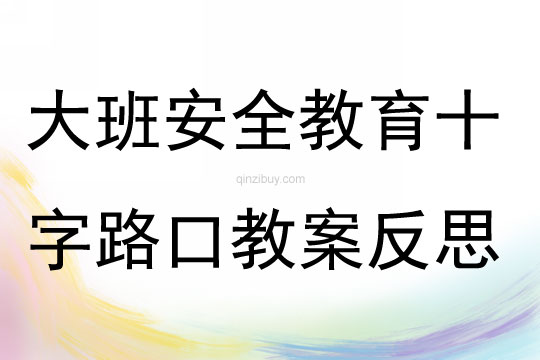 大班安全教育活动十字路口教案反思