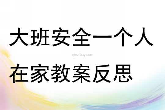 大班下学期安全一个人在家教案反思