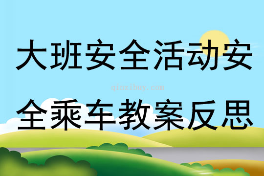 大班安全活动安全乘车教案反思