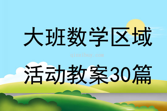 大班数学区域活动教案30篇