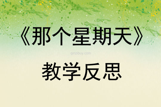 《那个星期天》教学反思