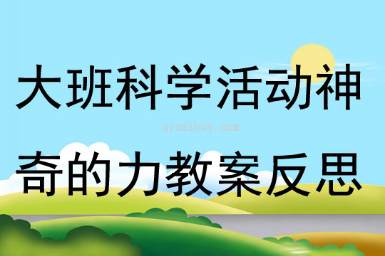 大班科学优质课神奇的力教案反思