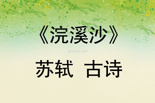 《浣溪沙》 苏轼 古诗