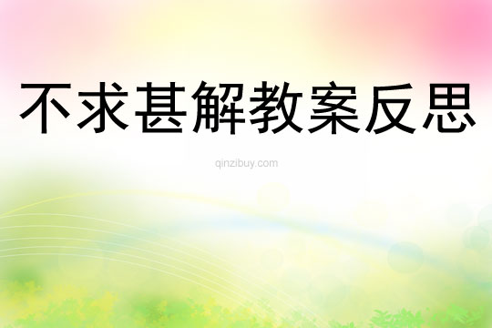 不求甚解教案反思