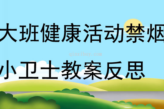 大班健康活动禁烟小卫士教案反思