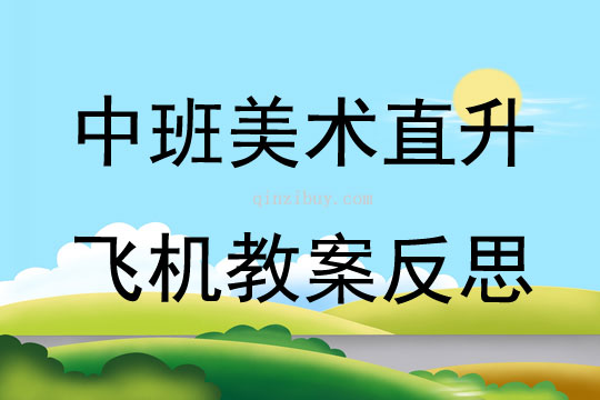 中班美术直升飞机教案反思