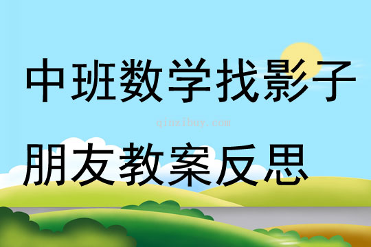 中班数学找影子朋友教案反思