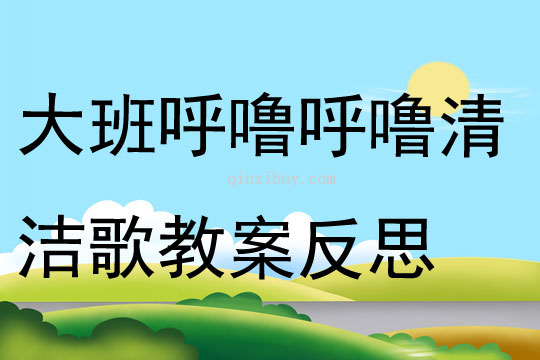 大班音乐呼噜呼噜清洁歌教案反思