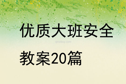 优质大班安全教案20篇
