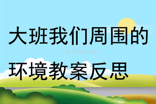 大班主题我们周围的环境教案反思