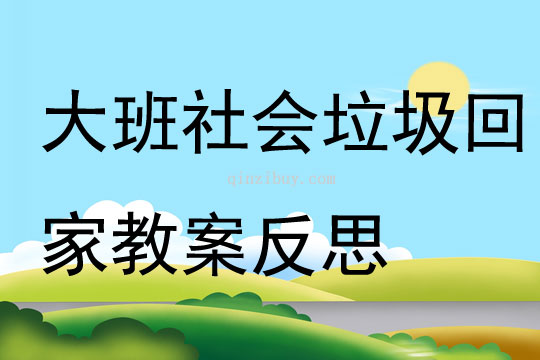 大班社会垃圾回家教案反思