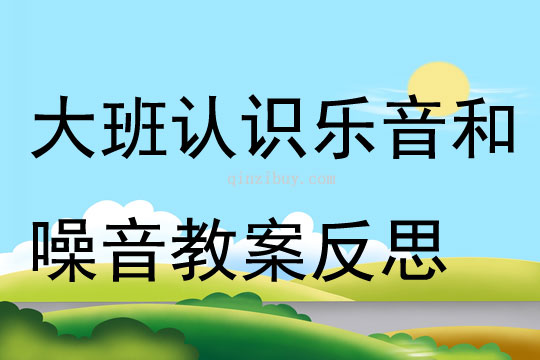 大班科学认识乐音和噪音教案反思