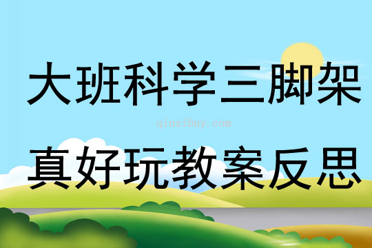 大班科学三脚架真好玩教案反思