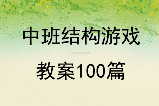 中班结构游戏教案100篇