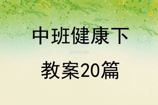 中班健康下教案20篇