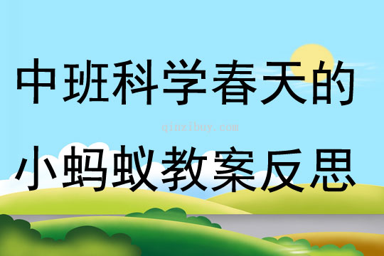 中班科学春天的小蚂蚁教案反思