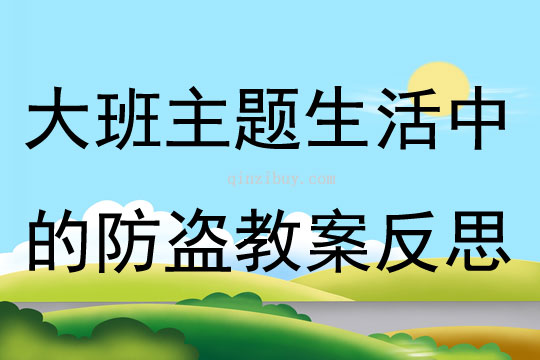 大班主题生活中的防盗教案反思