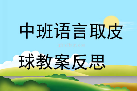中班语言取皮球教案反思