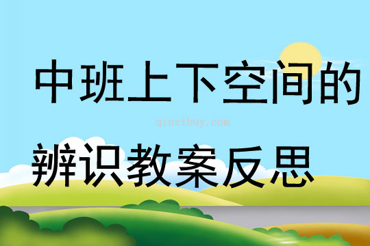 中班数学公开课上下空间的辨识教案反思