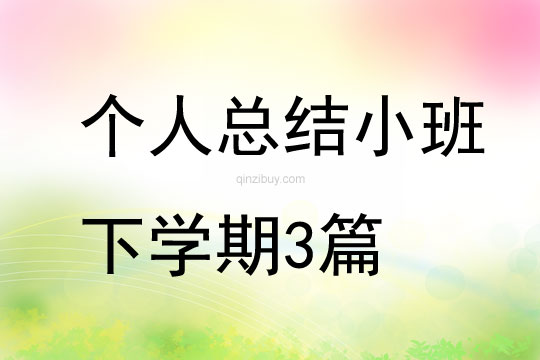个人总结小班下学期3篇