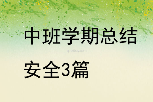 中班学期总结安全3篇