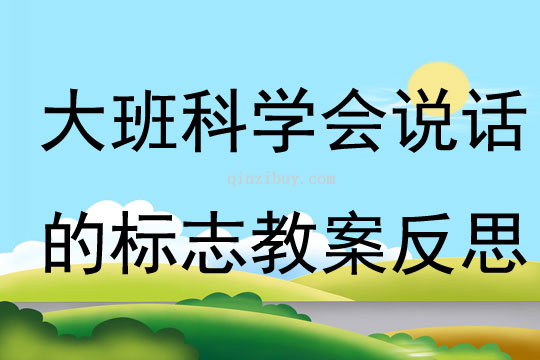 大班科学会说话的标志教案反思
