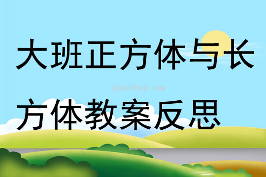 大班数学正方体与长方体教案反思