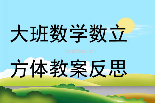大班数学公开课数立方体教案反思