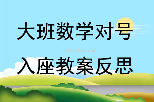 大班数学对号入座教案反思